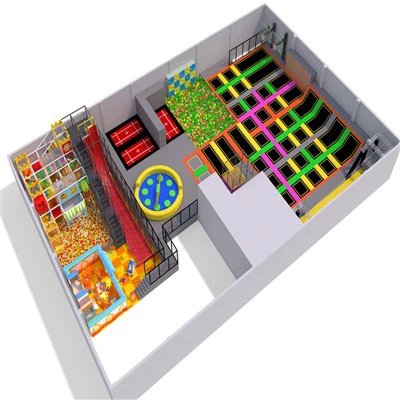 Ultra-bezpieczne parki trampolin z placem zabaw dla dzieci na komercyjny sprzęt do trampolin